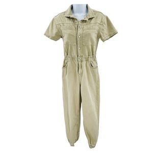 Zara Denim Cargo Utility Jogger Jumpsuit